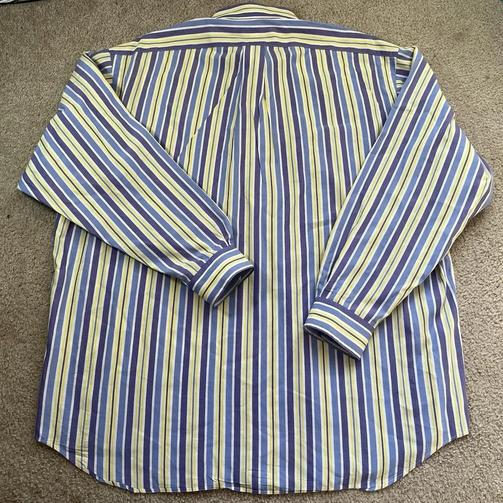 Polo Ralph Lauren Blake Shirt Mens XL Yellow Blue Purple Striped Preppy Colorful